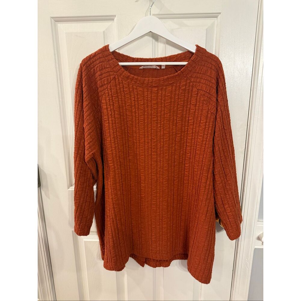 Soft Surroundings Goldie Back Button Rust Orange … - image 2